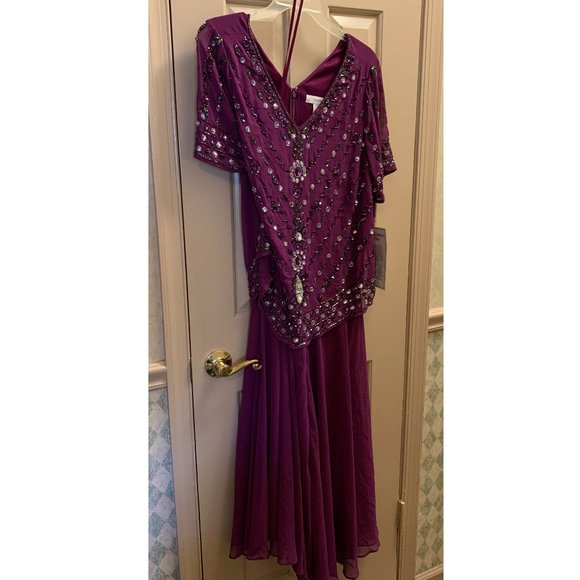 Roaman's Dresses & Skirts - Bead. Georgette Fit 'n' Flare Gown 14W NWT
